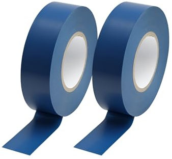 2 Pack Of PVC Electrical Tape, Strong Self-Adhesive PVC Insulation Tape for Insulating Electrical Cables (Blue, 20m x 19mm)