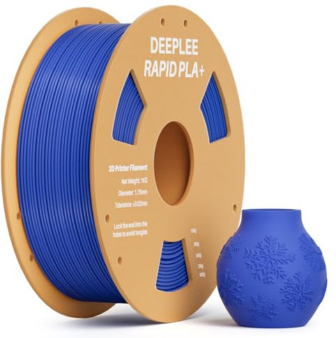 DEEPLEE Rapid PLA Plus Filament 1.75mm, High Speed 3D Drucker Filament up to 600mm/s, PLA+ Filament Maßgenauigkeit +/- 0.02 mm für die meisten FDM 3D Drucker, Blau 1KG
