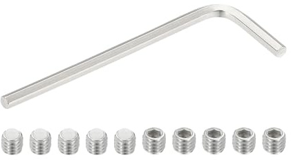 PATIKIL M6x5mm Vis Sans Tête Nylon, 10Pcs en Acier Inoxydable 304 Boulon Tête Hexagonale Métrique Six Pans Creux, Antidérapant, Entraînement Hexagonal Interne avec Clé Six Pans