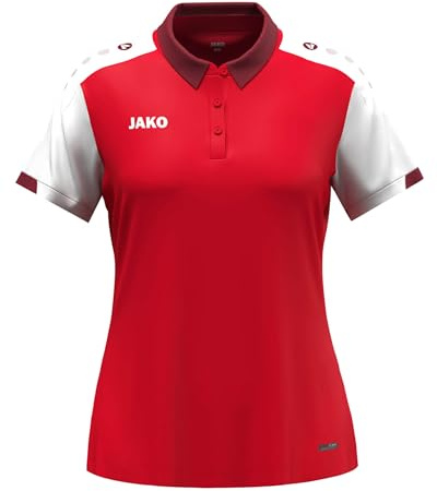 JAKO Damen Poloshirt Dynamic, rot/weiß/dunkelrot, L