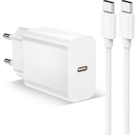 Chargeur Rapide pour iPhone 17/16/16 Pro/16pro Max/16 Plus/15/15 Pro Max/15 Plus/iPad Pro/Air, 25W Type C Charge Rapide Chargeur USB C Prise Adaptateur Secteur USB C et Câble USBC 2M