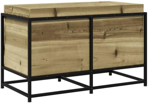 Helloshop26 Jardinière bac lit surélevé Plantes Fleurs terrasse Jardin 80 x 40 x 50 cm Bois de pin imprégné Marron 02_0037870