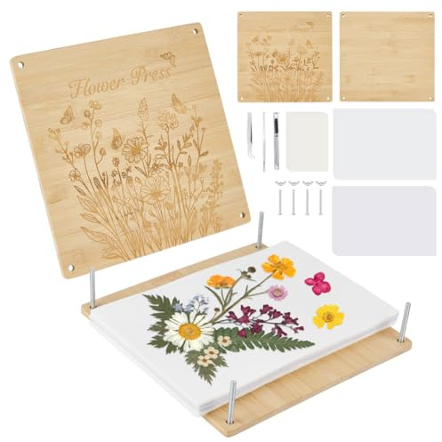 peacoblue Large Flower Press Kit 28×28CM DIY Pressed Flower Plant Preservation Kit Leaf&Flower Pressing Kit Arts and Crafts for Adults Great Gift for Lovers