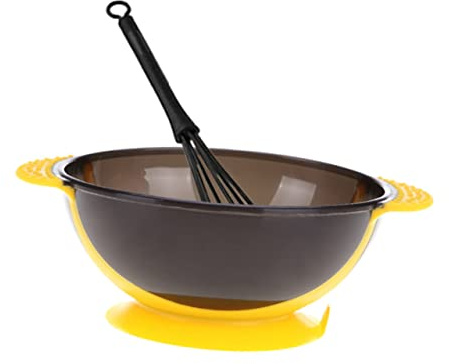 Homoyoyo 2ensemble Kit Bols Teinture Cheveux Avec Agitateur Noir à Ventouse Bol Jaune Réutilisable Accessoires Coiffure Pratiques Et Lavables Pour Coloration Sans Désordre