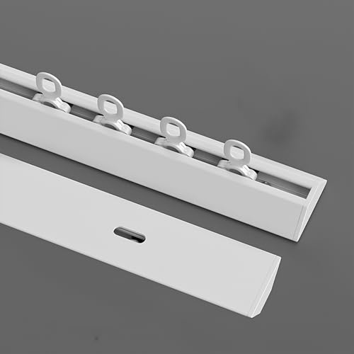 Binario Per Tende Doppio, Robuste Bastone Tenda Soffitto In Alluminio, Binario Tenda Scorrevoli Silenziosi E Lisci Da Soffitto Per Soggiorno, Bagno, Camera Da Letto, Divisorio(White,1m(3.3ft))