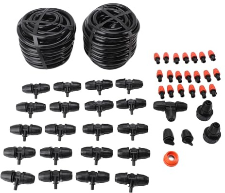 Saluaqui Système d'irrigation Goutte à Goutte Complet avec Connecteur Rapide 8/12, Tubes de 65,6 Pieds pour Jardin, Serre et Arrosage du Lit de Fleurs, Kit de Plante Automatique Efficace