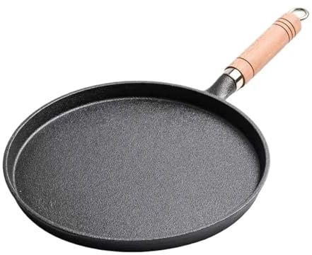 Sartén de hierro fundido antiadherente sin revestimiento, compatible con creperas, huevos y filetes. Utensilios de cocina.(20cm)