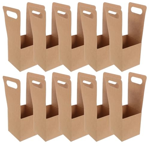 HOLIDYOYO 30 Posavasos De Papel Kraft Con Asa Para Tazas De Café Portavasos De Mano Bandeja De Papel Para Bebidas Para Llevar Portavasos De Cartón Corrugado Color Marrón Reutilizable