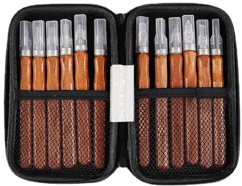 Juego De Herramientas Para Tallar Madera - Pequeño Cutter De Acero Al Carbono,12 Piezas Antideslizantes Para Carpintería - Para Carpinteros, Principiantes, Artistas, Grabadores, Manualidades, Hobby