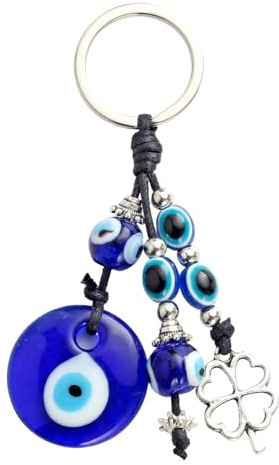 EYVRPAU 1 Pièce Porte-Clés Trèfle 4 Feuilles Lunettes, Amulette Chance & Protection. Pendentif Décoratif Élégant pour Clés, Sac à Main, Sac à Dos, Symbole de Bonheur, Idée Cadeau Unique