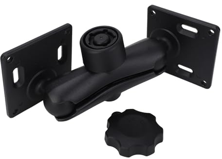 RiToEasysports 1,5 Tums Dubbelkulmonterad Bas Aluminiumlegering och Nylon Fishfinder-fäste Bas 38,1 Mm Kulskruvmejsellås Multivinkelfäste för Bordsbord för Båtfordon