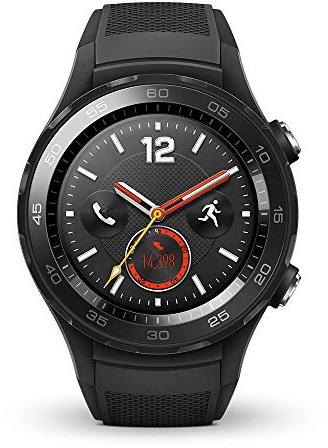 Huawei Watch 2 Smartwatch, 4G/LTE, 4 GB Rom, Wear OS by Google, Bluetooth, WiFi, Monitoraggio della Frequenza Cardiaca, Nero (Carbon Black)