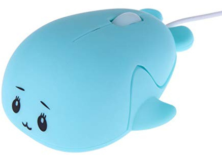 Cute Animal Baby Dolphin Shape USB Wired Mouse 1600 DPI Optical Mice Mini Small Kids Children Mice Gift for Boy Girl Men Women Kids Mom Dad Boyfriend Daughter for PC Laptop Computer (Blue)