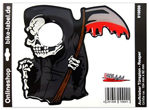 BIKE-label Sticker Aufkleber 3D Türspion Deko Skelett gruselig Halloween 910000