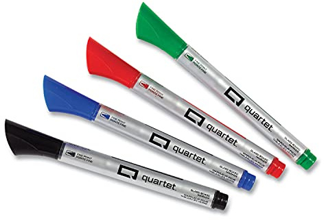 Quartet Glass Board Dry Erase Markers, Premium, Fine Tip, Assorted Colors, 4 Pack (79555)