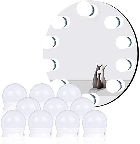 Veramz Lumière de Miroir,10 Ampoules Hollywood Kit de Lumière LED Dimmable Lampe avec port USB, 10 Niveaux de Luminosité, 3 Modes de Couleur, Pour Lampe de Maquillage, Miroir Cosmétique