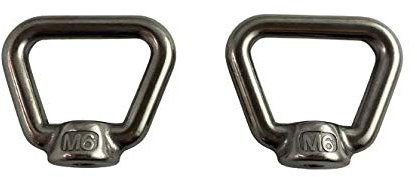 US STAINLESS 2 Pieces Stainless Steel 316 M6 Lifting Eye Nut 6mm Bow Type 80704 US Shape Marine Grade Pitch of 1