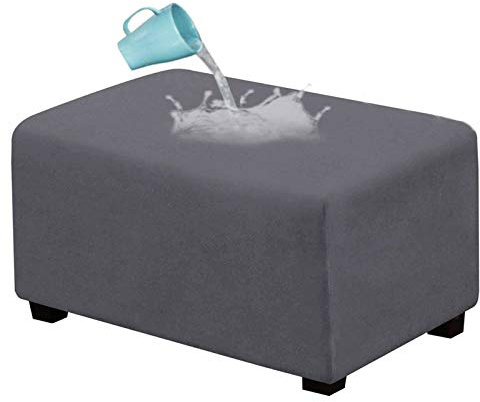 JHLD wasserdichte Ottomane Schonbezug Stretch | Rectangle Wildleder Hockerbezug Herausnehmbar Pedalschutzhülle Für Wohnzimmer