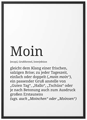 Papierschmiede® Definition: Moin, DIN B2 (50x70 cm), XXL Poster für Wohnzimmer, Schlafzimmer, Küche, Esszimmer, Wandbild Geschenk Wanddeko - ohne Rahmen