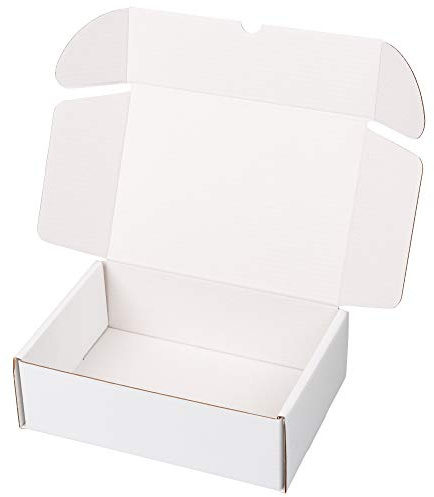 packer PRO Packung mit 25 Versandkartons zum Selbstaufbauen, für E-Commerce und Geschenke, weiß, klein, 25 x 18 x 8 cm