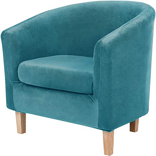 GYHH Sesselschoner Sesselüberwurf Sesselhusse Sesselbezug Elastisch Stretch Sesselbezug Für Clubsessel Loungesessel Schonbezug Für Stretch (Peacock Blue)