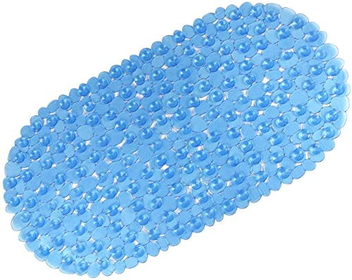 Tappetino da bagno antiscivolo per vasca da bagno in plastica, antiscivolo, antiscivolo, con ventose di colore verde (Blu)
