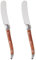 ARFUKA 2 Stück Buttermesser Edelstahl Frühstücksmesser Tafelmesser Käsemesser-Set Dessertmesser Brotzeitmesser Multifunktions-Butterverteiler mit Holzgriff