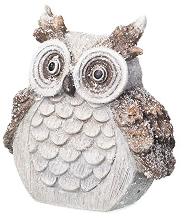 dio only for you Dekofigur Eule | Winter Schnee Design | Zierfigur Figur Gartenfigur | Haus Garten Gartendeko | 19x20 cm