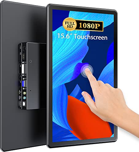 UPERFECT Écran Portable Tactile 15,6 Pouces Deuxième Moniteur avec Screen Full HD à Contraste Élevé 2000:1, Support Intégré et DVI VGA HDMI USB B pour Laptop XBO Switch PS4/5, Compatible VESA
