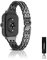 KeeFos 20MM Bracelet pour Amazfit Active/Amazfit GTR Mini/GTS 4 Mini/GTS 4/Bip 3/Bip 3 Pro, Diamant Acier Inoxydable Métal Femme Bracelets de Remplacement pour Garmin Venu Sq 2/Venu Sq 2 Music-Noir