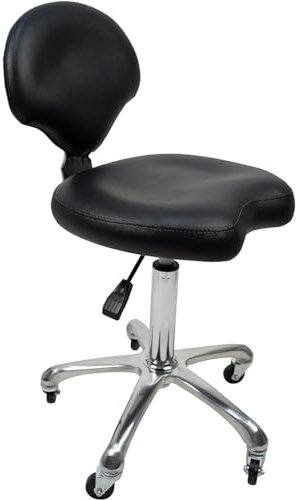 CEEBUS Professioneller Sattelhocker Rollhocker Mit Rückenstütze Höhenverstellbar Hocker Mit Rollen Drehhocker, Hochleistungshydraulik, robust und langlebig, für Studio, Dental, Büro, Home Desk Chairs
