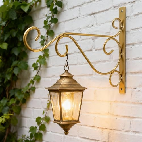 Tissting 2Pcs Support Crochet Plante Suspendues, Crochets de Pot de Fleurs Crochets Métal Intérieur/Extérieur Supports Muraux Paniers Carillons pour Décor Balcon Jardin, Pot de Fleur, Corde Légère