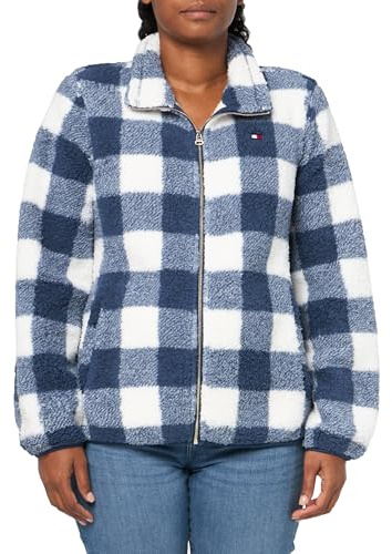Tommy Hilfiger Damen Buffalo Check Long Sleeve Zipup Sportswear Jacket Kapuzenpullover
