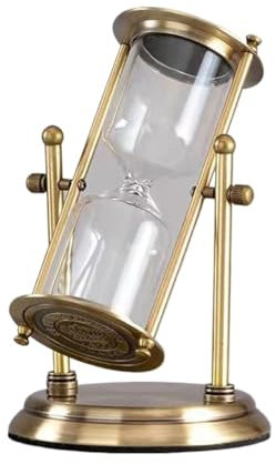 Sanduhr, leere Sanduhr, 360 ° drehbar und gravierbar, Sanduhr aus Messing, Sanduhr aus Metall, groß, einzigartig, antikes Stundenglas, Sanduhr for Zuhause, Büro, Schreibtisch, dekorativ(19CM)