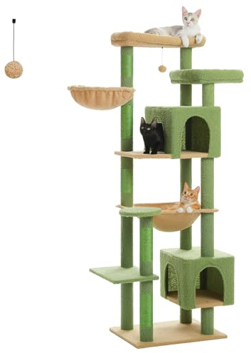 PAWZ Road Kratzbaum mehrstöckiger Katzenturm große Katzen Grün | kratzbaum, cm mehrstöckiger Kratzturm, Katzenturm, große Katzen, Katzenhaus, 175L x 55B x 45H cm, Holz, Stoff