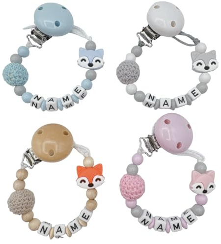 personalisierte Individuell gestaltetes Babygeschenk mit Namen für für Mädchen oder Junge Baby Geschenk personalisiert zur Geburt & Taufe Farbauswahl Fuchs