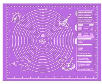 HUIFACAI Silicone Baking Mat - Slip Proof, Heat Resistant, Easy to Clean & Store - Purple - Rectangular - 15.74x11.61 inches