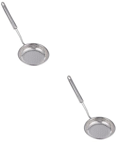 ABOOFAN 2pcs Sieve and Strainer Colander Spoon Skimmer Oil Filter Hot Pot Serving Spoon Stainless Steel Kitchen Utensil