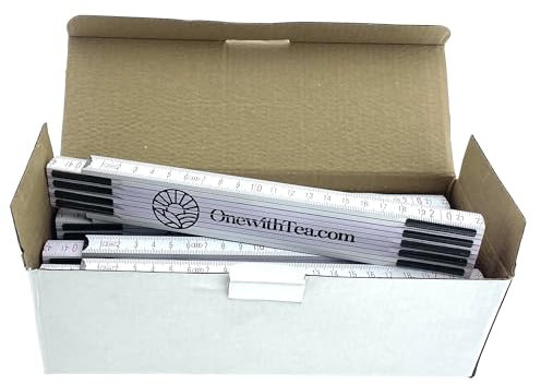 10x Holz Meterstab weiss 2m Zollstock Maßband Gliedermaßstab