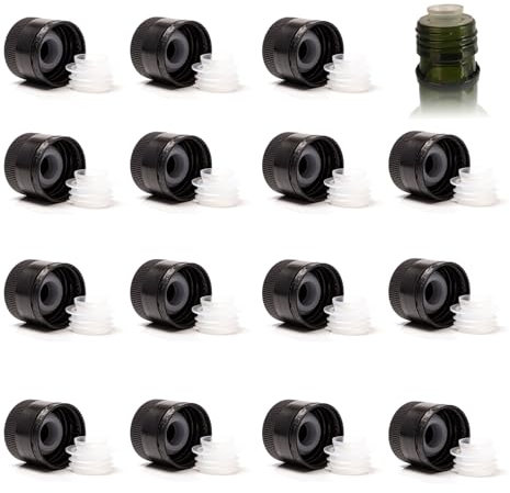 Sxutop 15 Pieza Vertedor de Botellas Aceite Plástico Vertedores de Aceite de Oliva Boquillas para Botellas de Vino con Tapa de Rosca Vertedor de Boquilla Alcohol para Licor Vinagre Aceite Café Jarabe