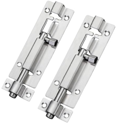 2 Pack 3 Chrome Slide Door Bolts, Stainless Steel Barrel Latch Locks for Shed Doors, Bathroom, and Gates, Heavy Duty Rustproof Security Bolts with Screws.