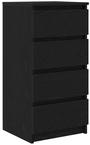 vidaXL Sideboard Schwarz Eichen-Optik 37,5x35x76 cm Holzwerkstoff