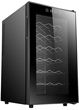 Enfriador de vino/refrigerador de 68 litros, refrigerador para bebidas, pequeño mini refresco de cerveza tinto y bodega, pantalla digital de temperatura, puerta de vidrio de doble capa, compresor de f