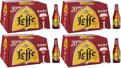 Leffe Ruby Bière Fruitée Pack 20 Bouteilles 25cl (Lot de 4)