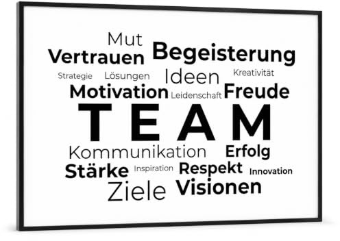 CLEAN SPORTS TEAM Poster DIN A2 – Team Bild & Motivationsposter Büro Deko – Teamwork Wandbild Inspiration Geschenk Kollegen Arbeitszimmer Ohne Rahmen