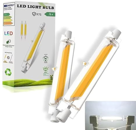 ACAATVE R7S LED Lampe 118mm Dimmbar Hightlight Birne, 20W R7S LED Ersatz für 200w Halogen Leuchtmittel Glühbirnen, Bulbs Stab Kaltesweiß 6000K 2000LM, Kein Flackern, 360°Abstrahlwinke, 2er Pac