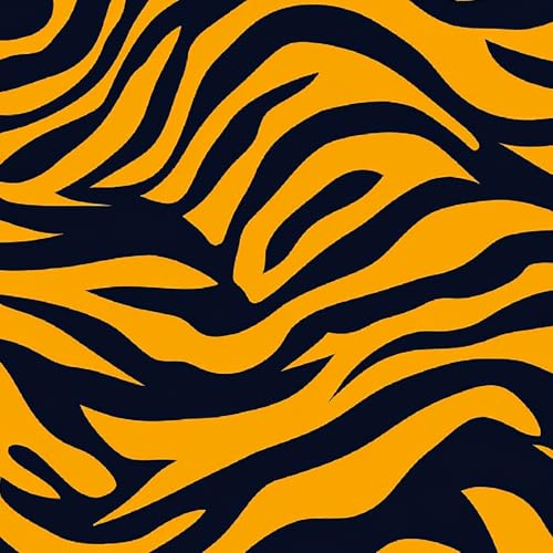 Tigerfell Klebefolie Möbel 0.3x3 M Schwarz Gelb Streifen Selbstklebende Tapete Matt Abziehen und Aufkleben Wallpaper Entfernbare Wandverkleidung Dekoratives für Küche Arbeitsplatte Schränke Tische