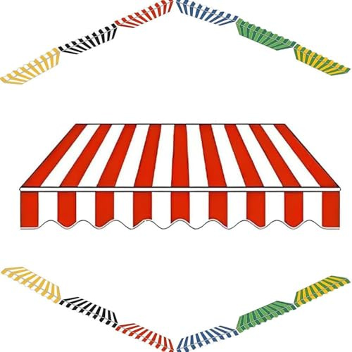 Telo di ricambio per tenda da giardino manuale, retrattile, 400 x 250 cm, per tende da sole a braccio, adatto per 250550 cm di larghezza (motivo a righe)