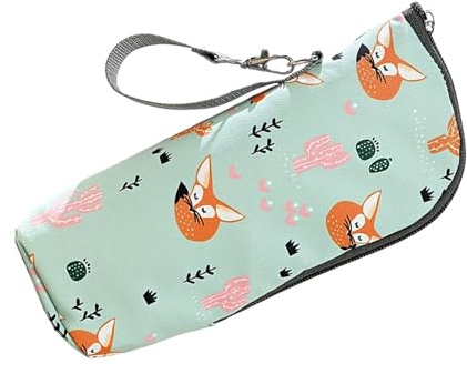 Kylväska för flaska – 22 x 7 x 8 cm isolerad neoprenhållare för temperaturhållning, halkfritt grepp med skyddande stoppning, flaskhållare för daghem utomhus sommarpicknick, röd svart, flerfärgad