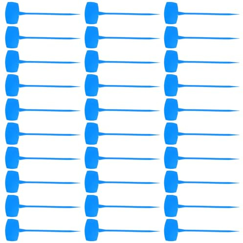 TOBBOMEY 20 Pezzi Etichette Giardino T-type in Plastica Blu Marcatori Resistenti Impermeabili per Piante Verdure e Frutti Etichette Coltivazione Orto per Tracciamento e Cura Stagionale